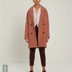 Frank and Oak Mackenzie Cocoon Coat Dusty Wine
